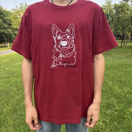 Özel Evcil Hayvan Anahat İşlemeli Kapüşonlu Sweatshirt - Tek Satır Dikiş Sanatı Sweatshirt/Tee